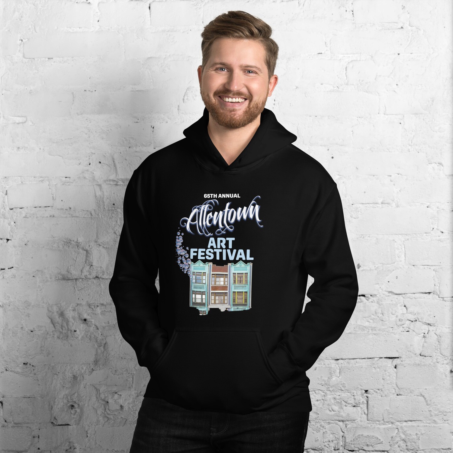 2022 - 65th Allentown Art Festival Unisex Hoodie, Color: Black, Size: S
