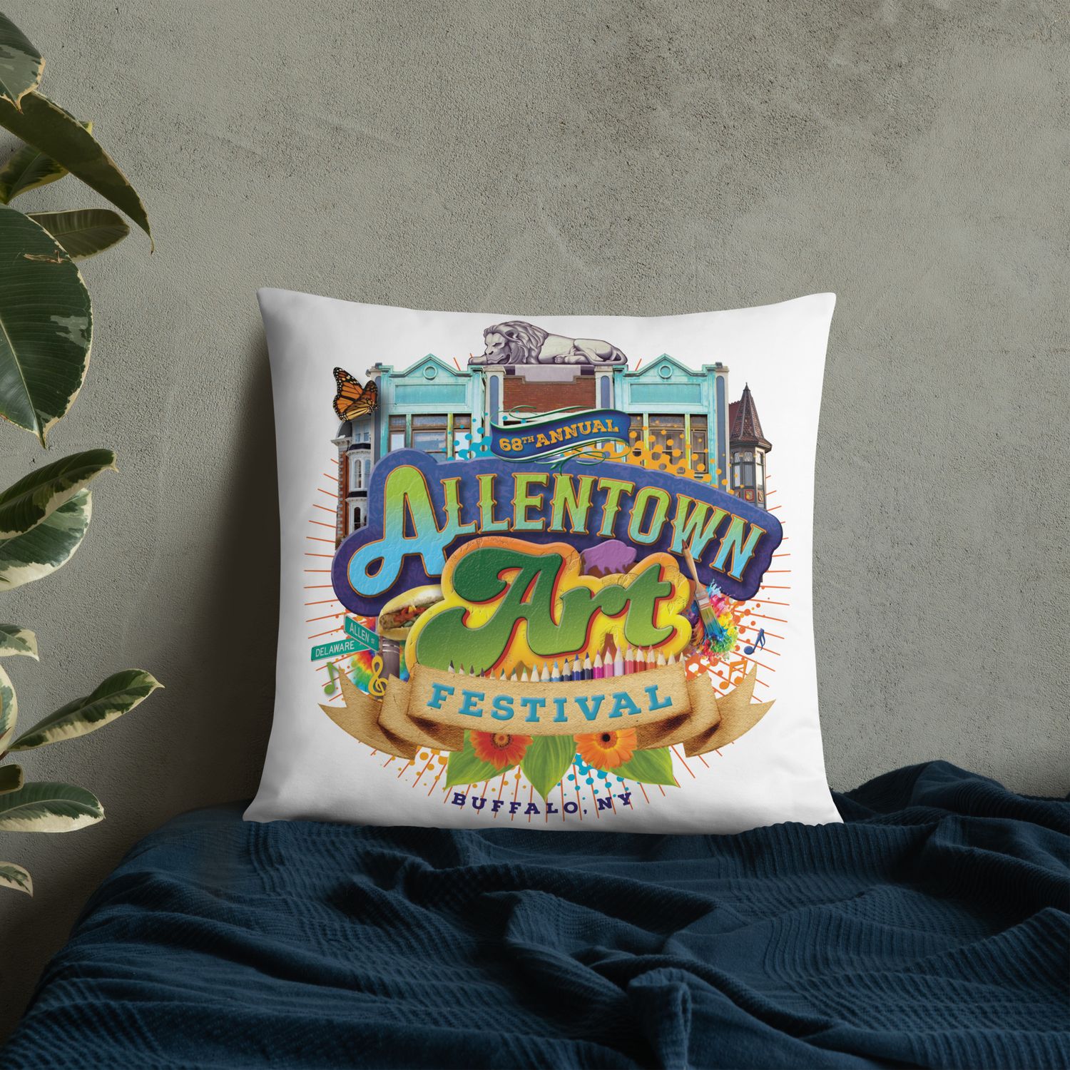 68th Allentown Art Festival Basic Pillow 68th Allentown Art Festival Basic Pillow