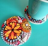 mosaic print coasters