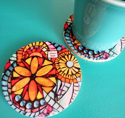mosaic print coasters