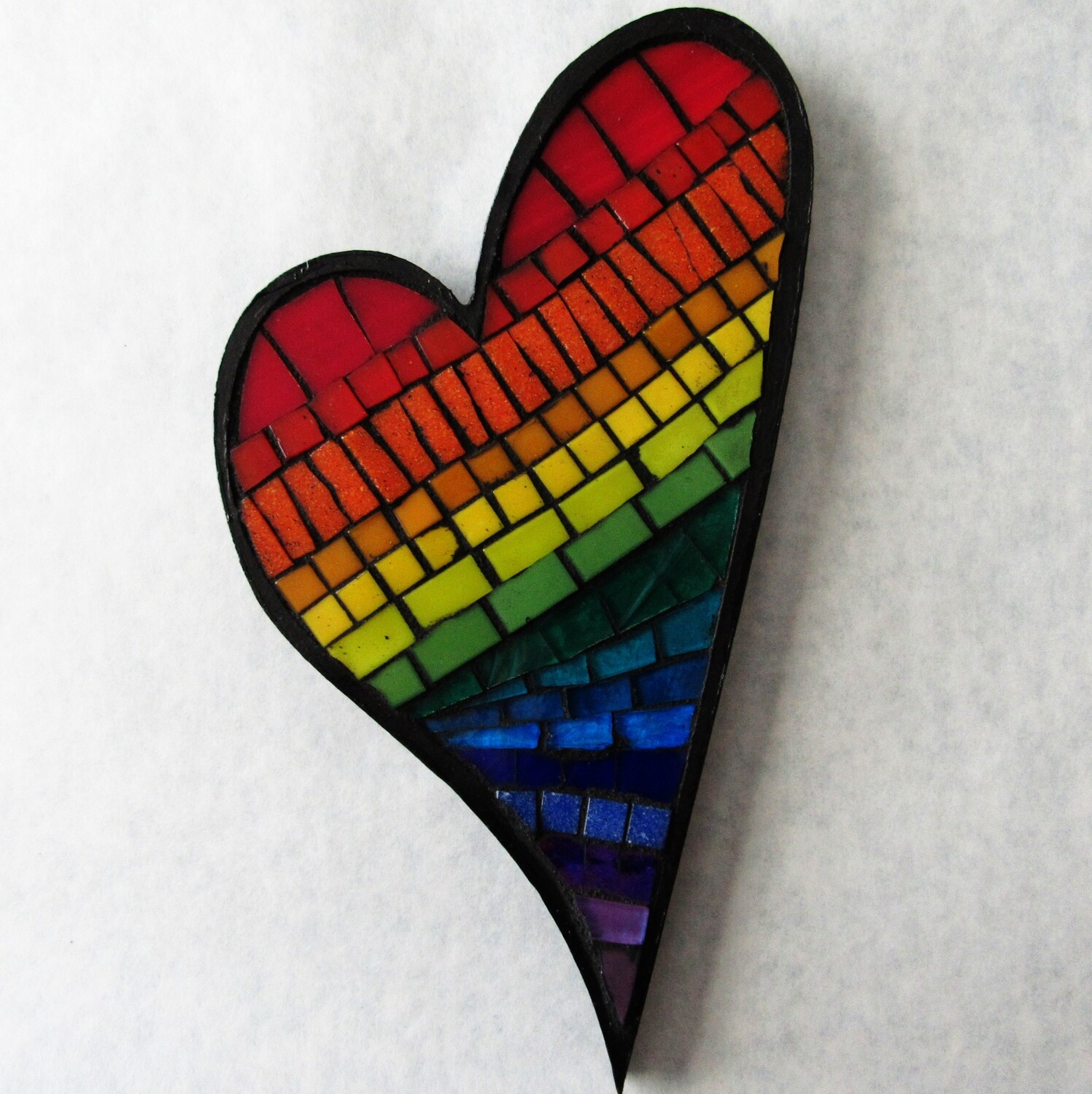 glass mosaic - rainbow heart
