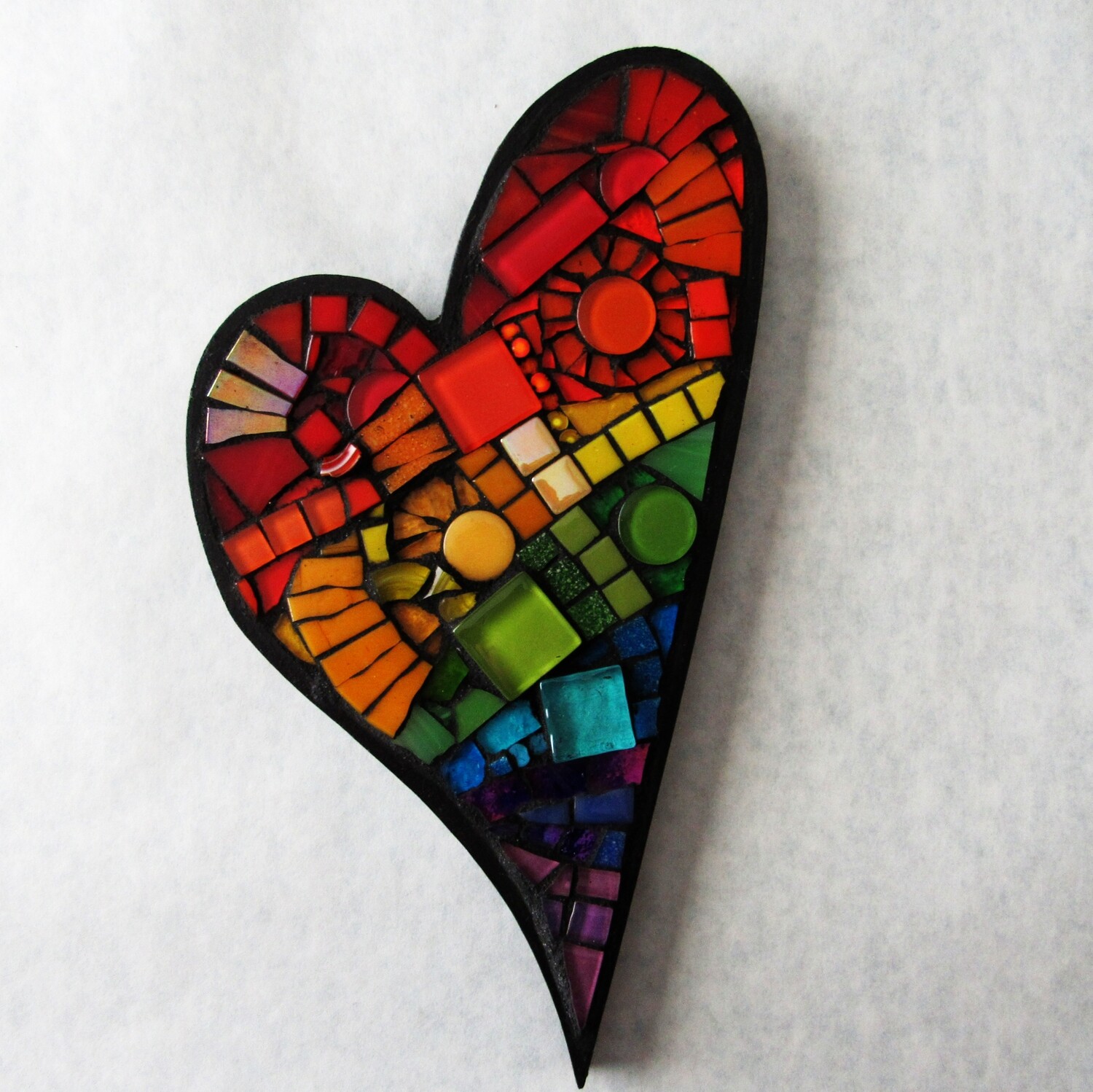 glass mosaic - rainbow heart