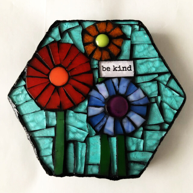glass mosaic - be kind