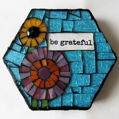 glass mosaic - be grateful