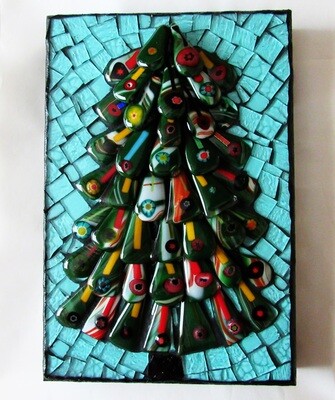 glass mosaic - holiday tree