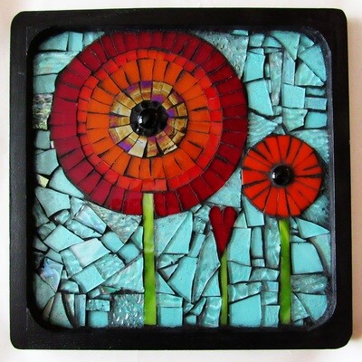 glass mosaic - poppies