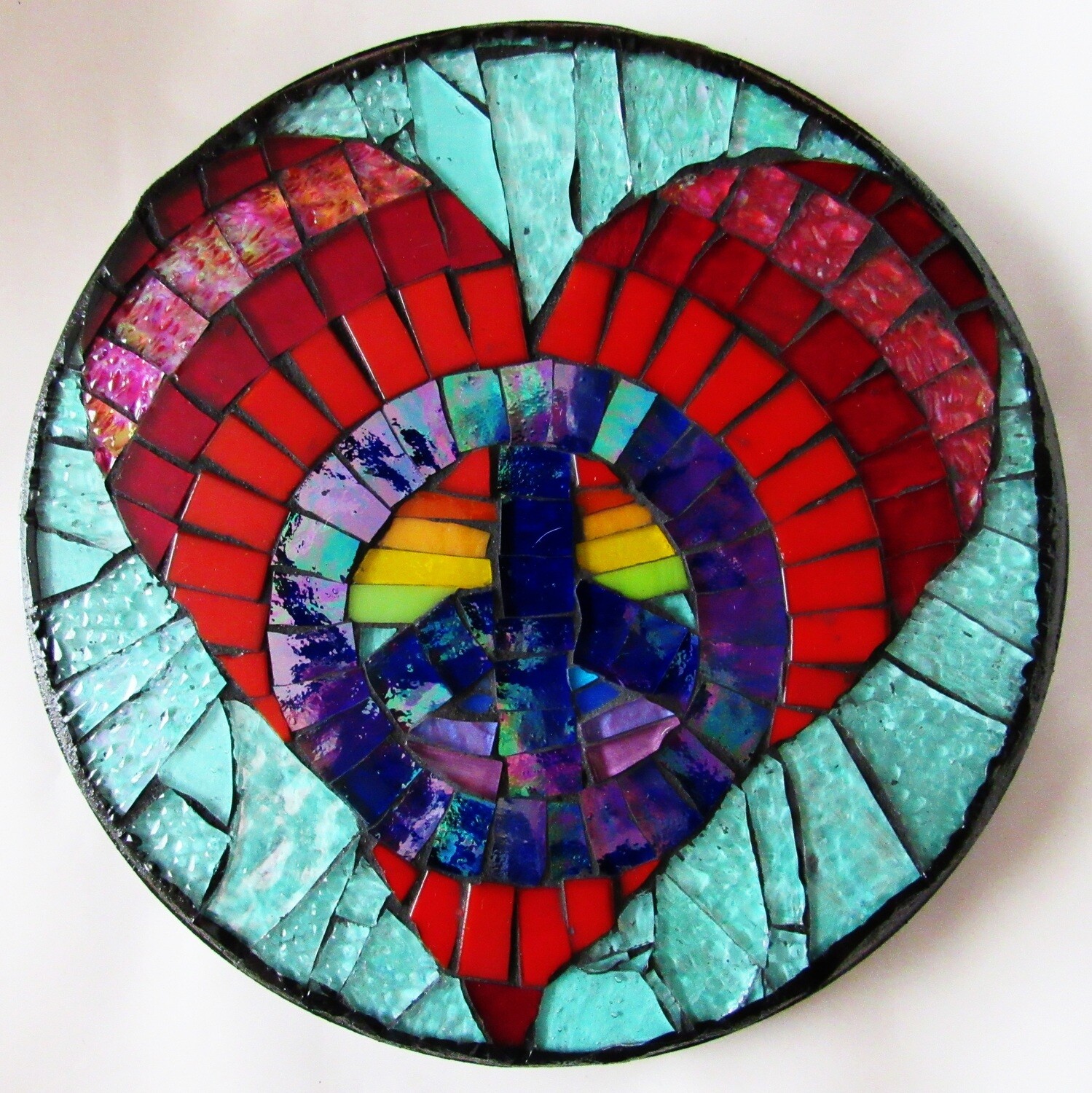 glass mosaic - peace heart