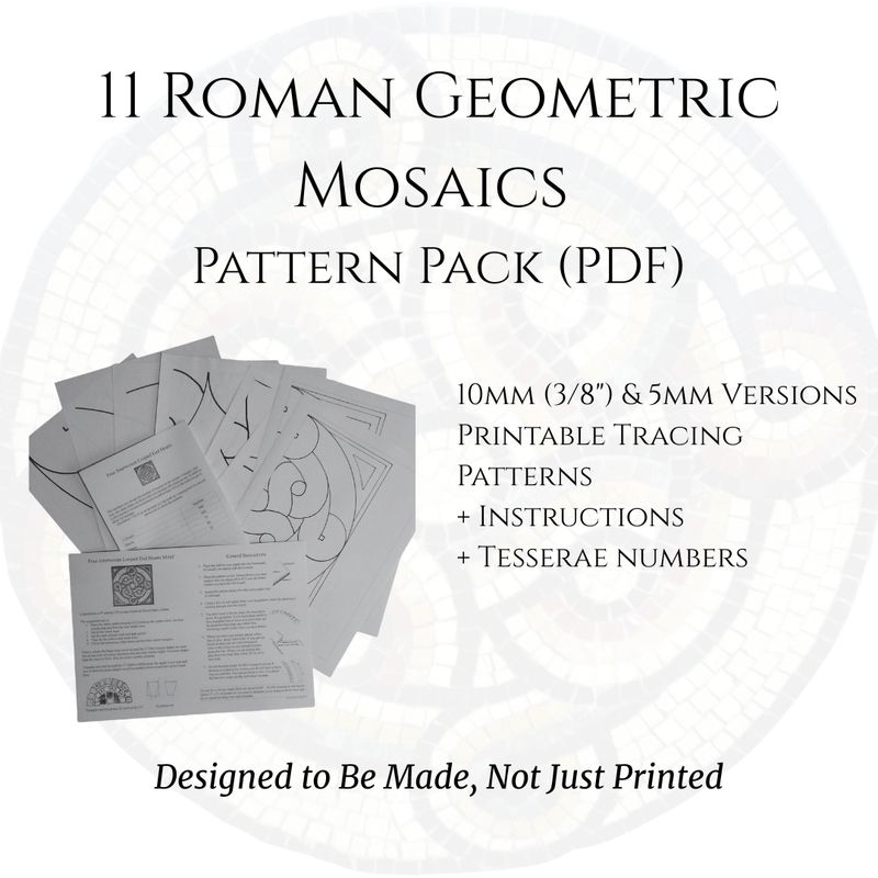 Roman Geometric Mosaic PDF Patterns – 11 Designs in 10mm (3/8") &amp; 5mm (3/16")
