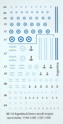 TDC60 WW2 Greek, 80's Argentine markings. Argentine markings include black anchors for naval units.