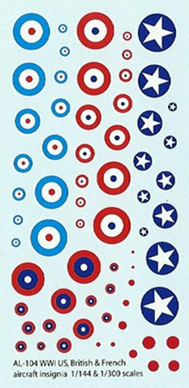 TDC03 WW1 Roundels for US, British & French aircraft