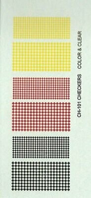 TDC15 Checkerboards in 2 sizes, black/white, black/yellow, red/white.