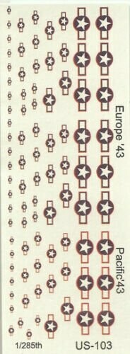 TDC83 US WWII 1943 Insignia. Star and bar with red border