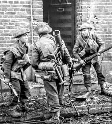 Late British infantry in the wind proof kit