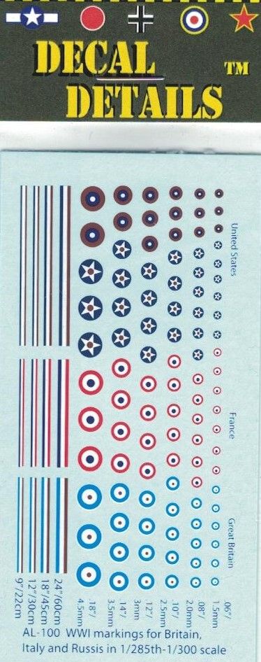 TDC01 WW1 Roundels for US, British & French aircraft