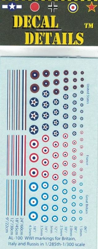 TDC01 WW1 Roundels for US, British & French aircraft
