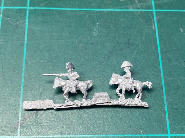 AD XFN 5D Guard mounted officers in surtout with cocked hat