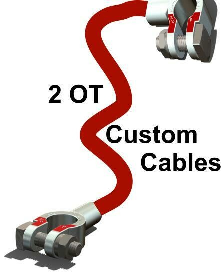 2 AWG Gauge Ultraflex EPDM Fully Assembled Battery Cables Made in the USA for Positive or Negative Wire Pure Copper Welding Cable Inverter Cables Solar Car Truck RV Camper 8ft, Red, 3/8” Lugs 