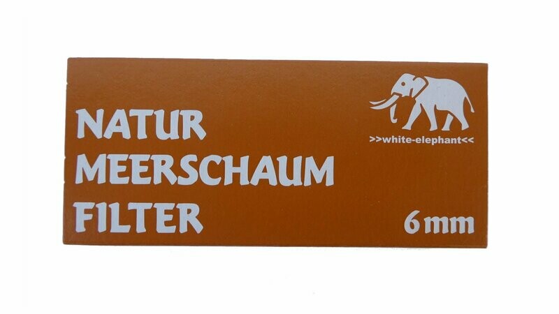 White elephant, Meerschaum-Filter 6mm, 45 Stück