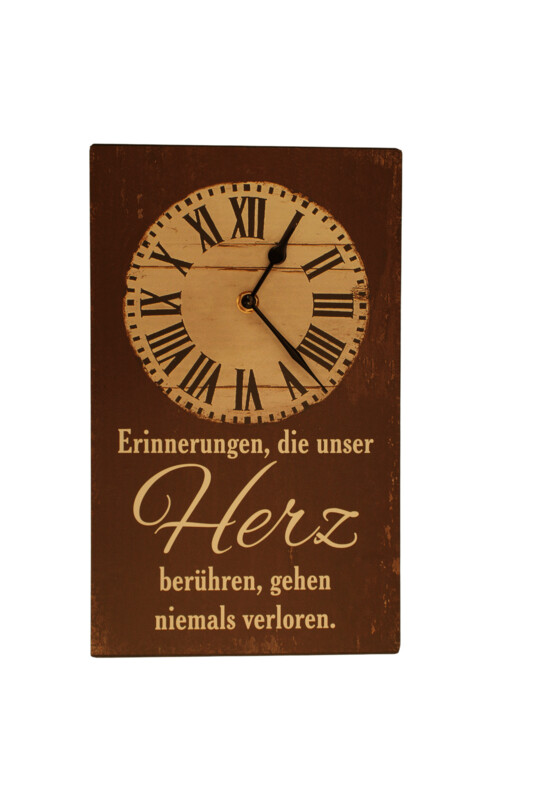 Wanduhr mit Spruch   ca. 31x19