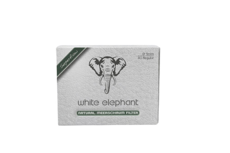 White elephant, Meerschaum-Filter 9mm, 40 Stück