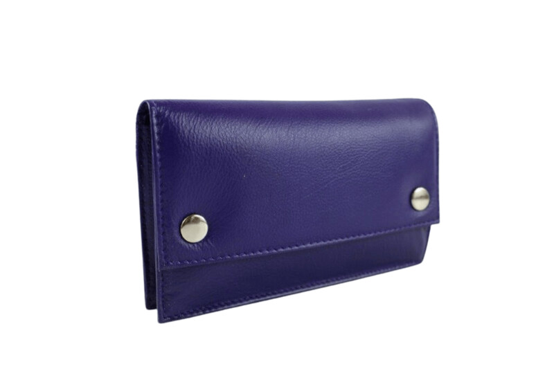 Tabakbeutel Leder Violett, ca. 14cm breit