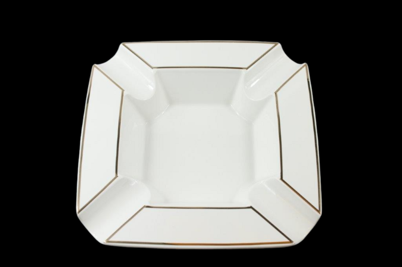 Zigarrenascher weiss/gold