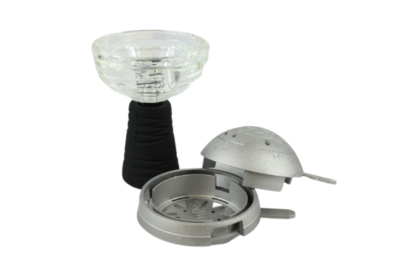 Shisha-Kopf Set Glas-Metall