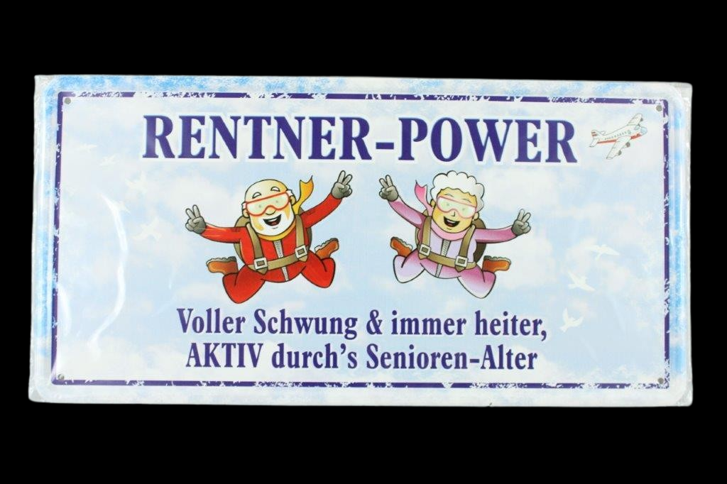 Spruchschild "Rentner-Power"