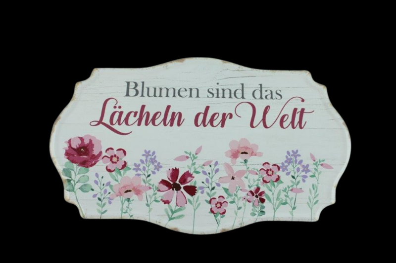 Spruchschild "Blumen"