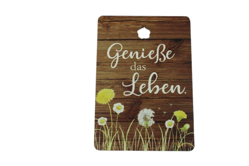 Spruchtafel "Geniesse das Leben"