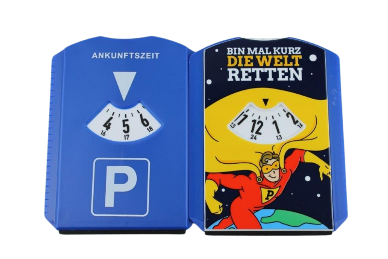 Parkscheibe "Welt retten"