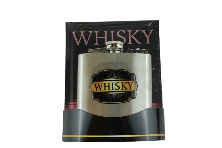 Flachmann Whiskey mit Buch, 7oz