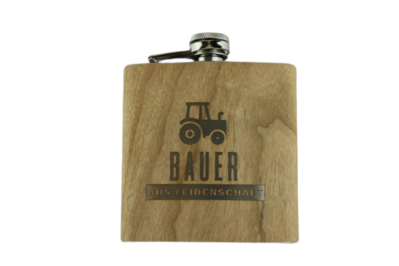 Flachmann Holz "Bauer aus Leidenschaft", 6oz