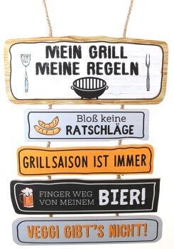 Holzschild "Grill-Regeln"