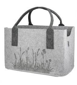 Filztasche hellgrau "Wildblumen"