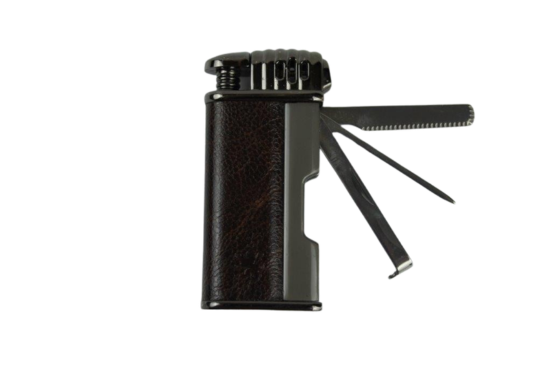 Faro Pfeifenfeuerzeug mit Besteck, 1 Stück Braun-Anthrazit, W81196