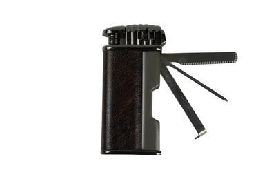 Faro Pfeifenfeuerzeug mit Besteck, Braun-Anthrazit