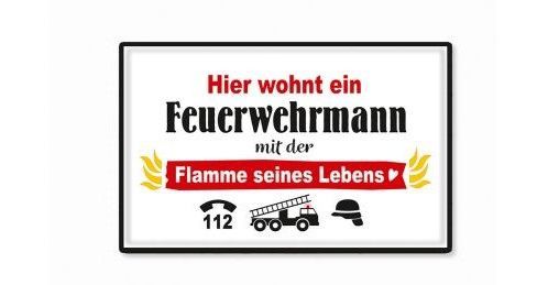 Metallschild "Feuerwehrmann"