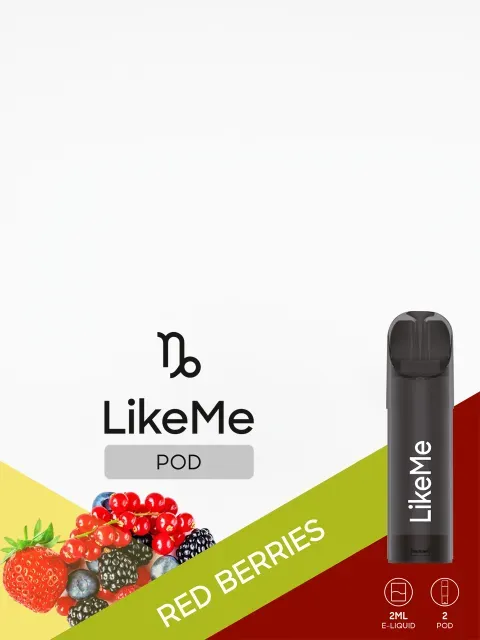 Like Me POD Red Berries, 2% Nikotin, 2ml E-Liquid, 2'er  Nachfüllpack