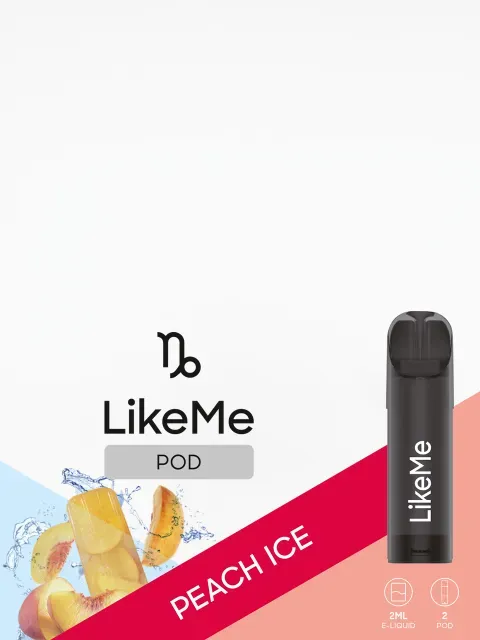 Like Me POD Peach Ice, 2% Nikotin, 2ml E-Liquid, 2'er  Nachfüllpack