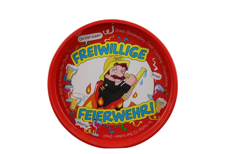 Blechtablett rund "Freiwillige Feierwehr"