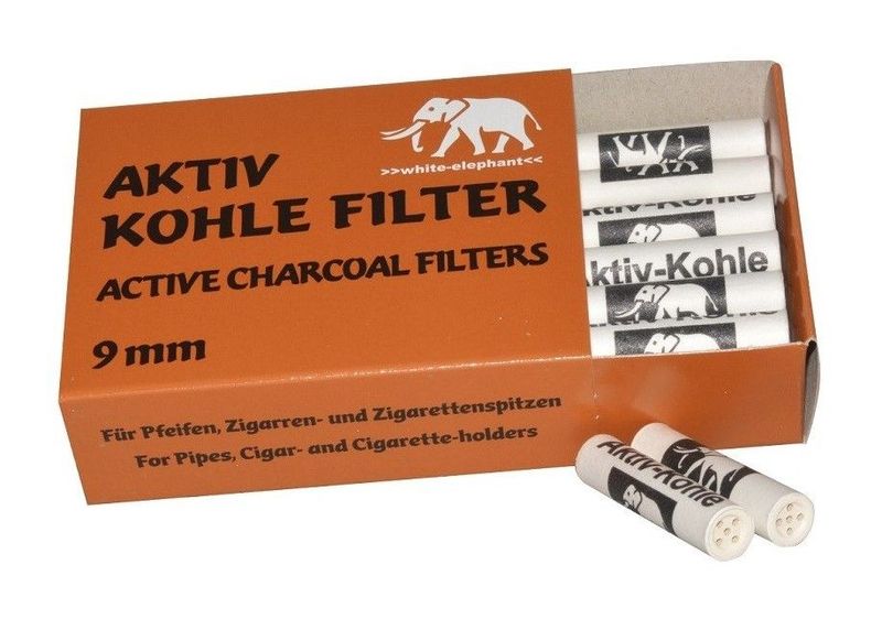 White elepant, Aktiv-Kohle-Filter 9mm, 40 Stück
