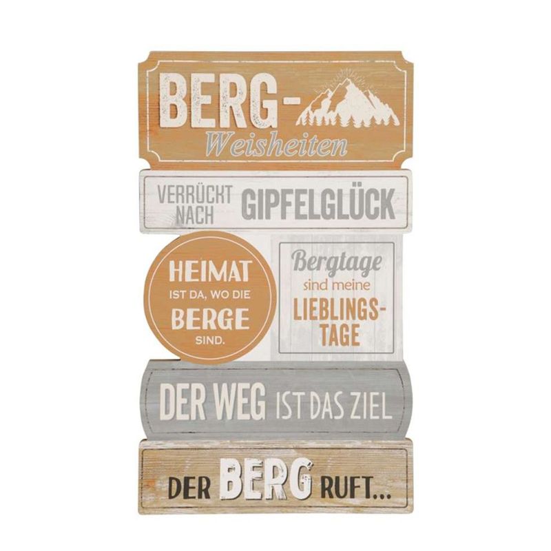 Spruchschild Holz "Berg-Weisheiten"