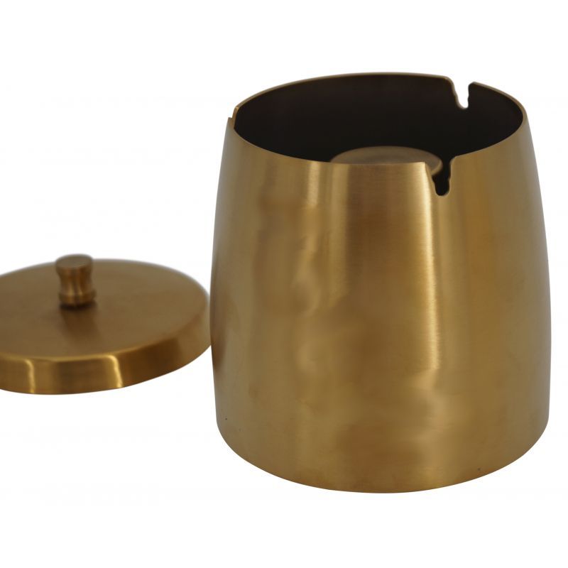 Aschenbecher Edelstahl Gold mit Deckel