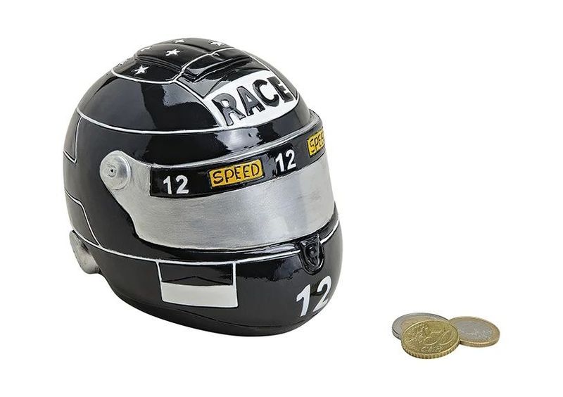 Sparkasse Motorradhelm, schwarz