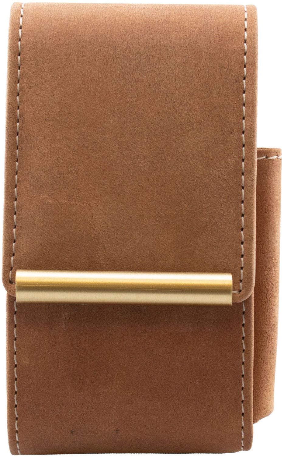 Zigarettenetui Leder braun mit Feuerzeugköcher, W80742