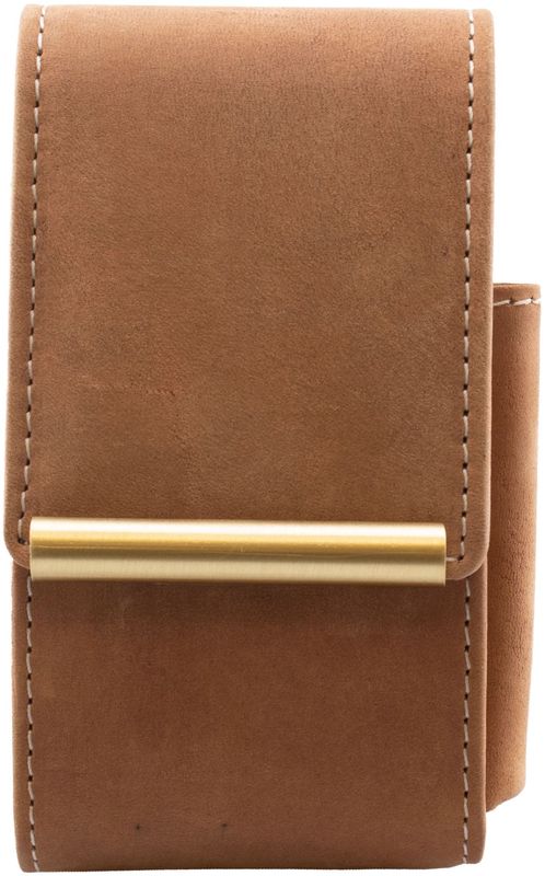 Zigarettenetui Leder braun mit Feuerzeugköcher, W80742