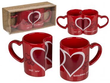 Doppel-Tasse "Liebesherz", 1 Set