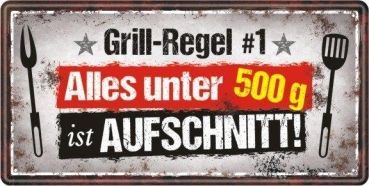 Grill-Metallschild "Aufschnitt"