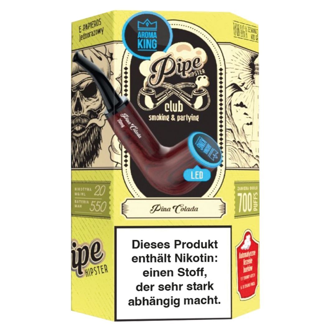 Aroma King Pipe mit LED, Pina Colada, 700 Puffs